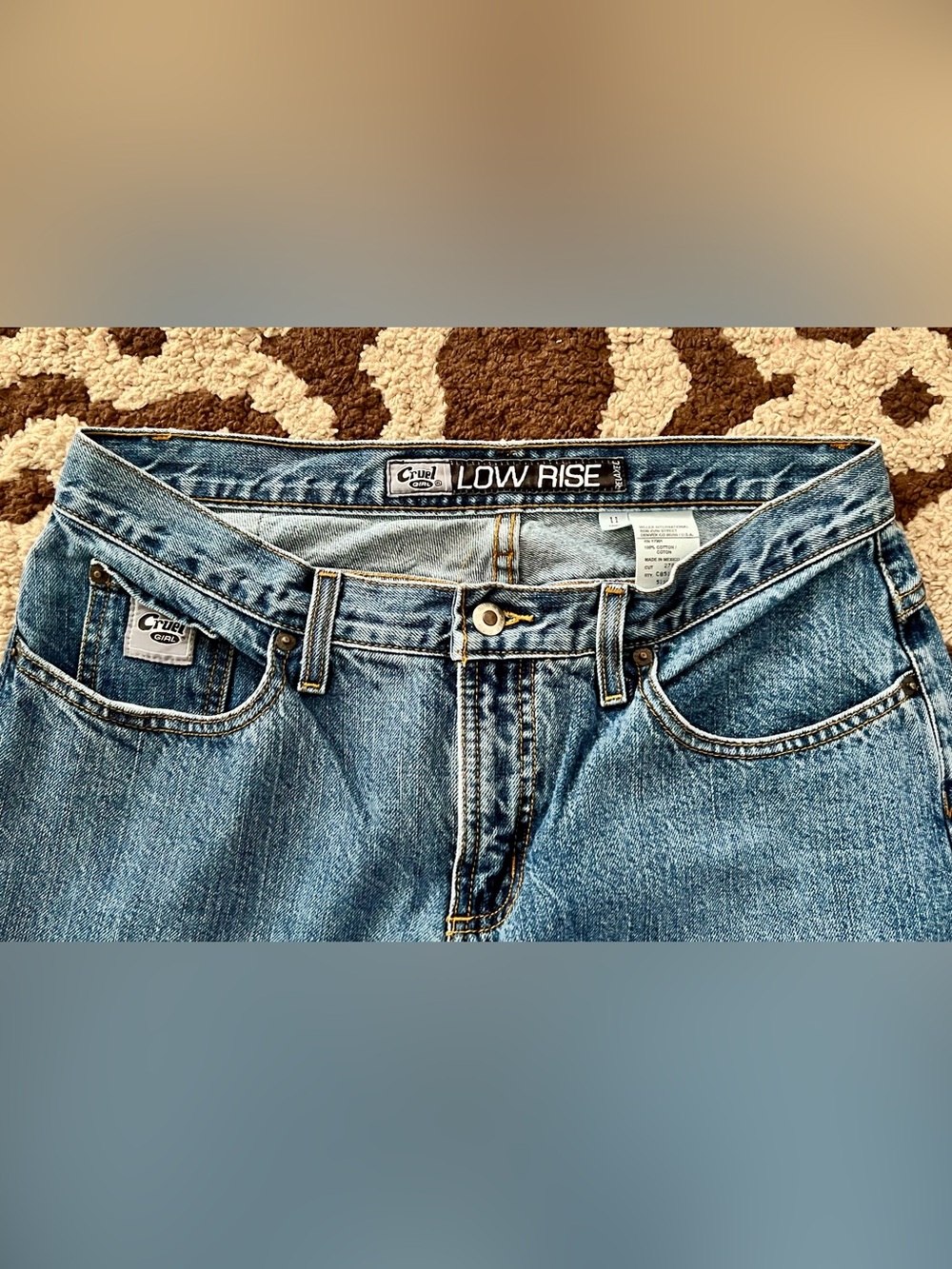 Cruel Girl Relaxed Low Rise Jeans Size 11 Long Western Y2K - Picture 6 of 8